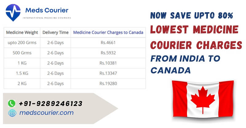 Medicine Courier Charges from India to Canada